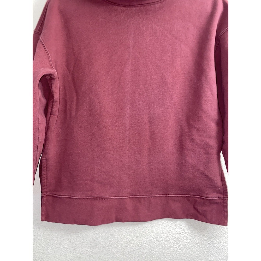 Athleta 24/7 Funnel Neck Pullover Sweatshirt Size Small Maple Red - Picture 3 of 8